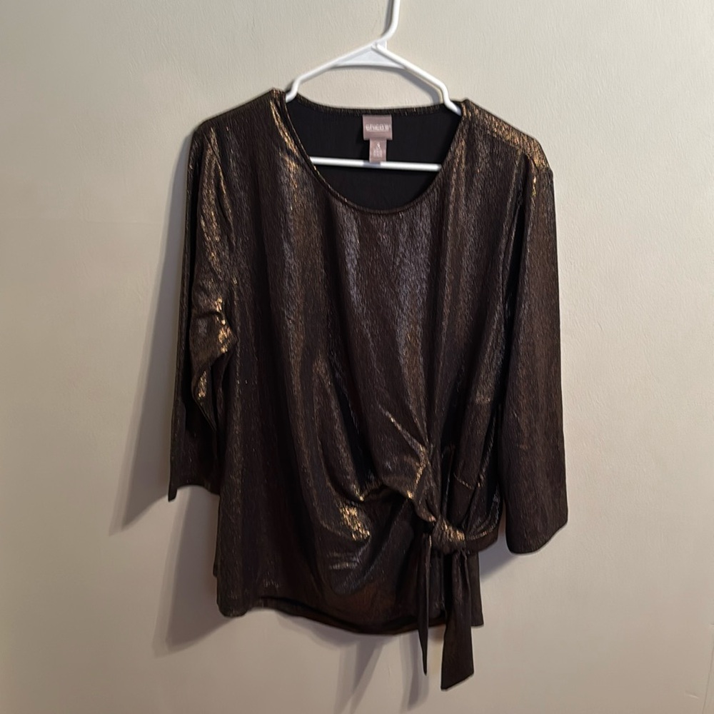Chico’s Shimmer Side Twist Tie Top